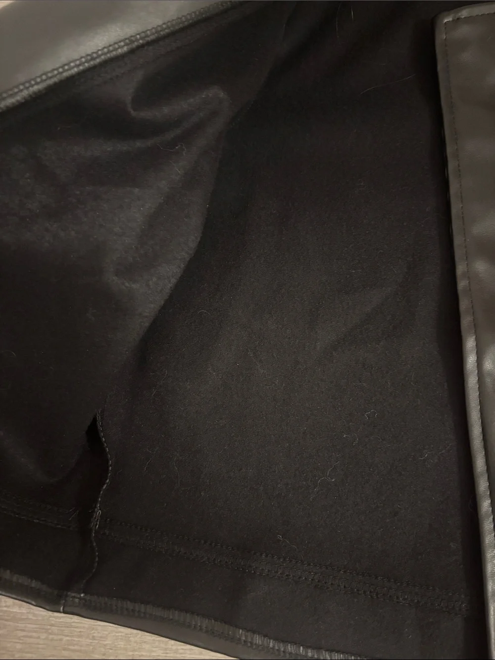 SHEIN Black Faux Leather Asymmetrical Zip Moto Jacket